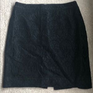 J crew black lace pencil skirt